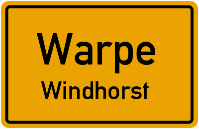 Straßenverzeichnis Warpe Windhorst