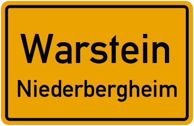 Ortsschild Warstein Niederbergheim