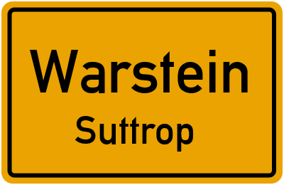Ortsschild Warstein Suttrop