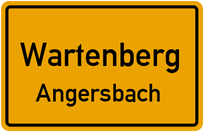 Ortsschild Wartenberg Angersbach