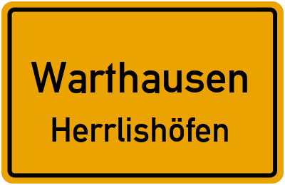 Ortsschild Warthausen Herrlishöfen