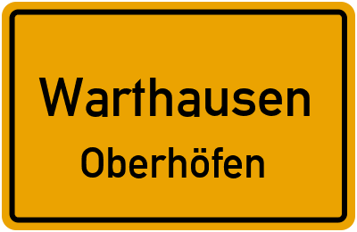 Ortsschild Warthausen Oberhöfen