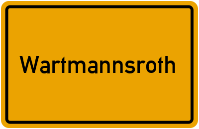 Ortsschild von Gemeinde Wartmannsroth in Bayern