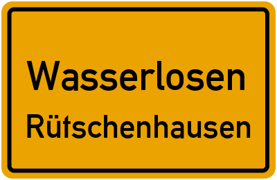 Ortsschild Wasserlosen Rütschenhausen