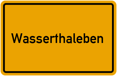 Ortsschild von Gemeinde Wasserthaleben in Thüringen