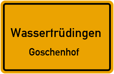 Straßenverzeichnis Wassertrüdingen Goschenhof