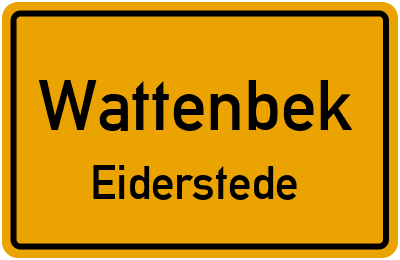 Ortsschild Wattenbek Eiderstede