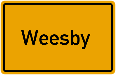 Ortsschild von Gemeinde Weesby in Schleswig-Holstein