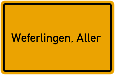 Ortsschild von Flecken Weferlingen, Aller in Sachsen-Anhalt