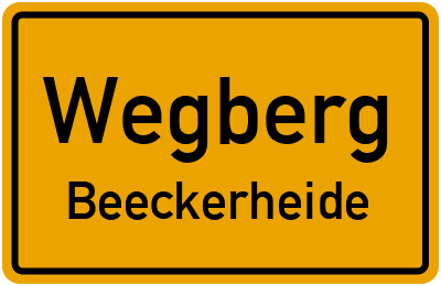 Ortsschild Wegberg Beeckerheide