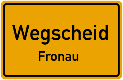 Straßenverzeichnis Wegscheid Fronau