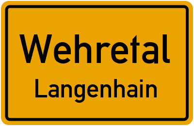 Ortsschild Wehretal Langenhain