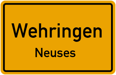 Straßenverzeichnis Wehringen Neuses