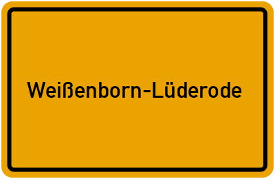 Ortsschild von Gemeinde Weißenborn-Lüderode in Thüringen