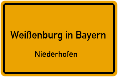 Straßenverzeichnis Weißenburg in Bayern Niederhofen