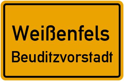Straßenverzeichnis Weißenfels Beuditzvorstadt