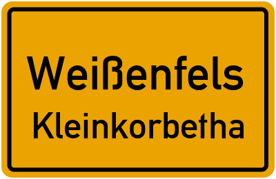 Straßenverzeichnis Weißenfels Kleinkorbetha