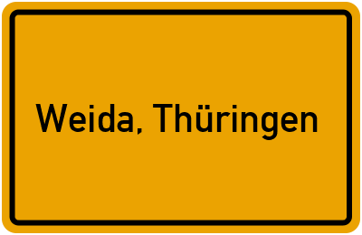 Ortsschild von Stadt Weida, Thüringen in Thüringen