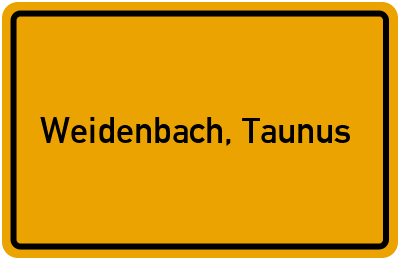 Ortsschild von Gemeinde Weidenbach, Taunus in Rheinland-Pfalz