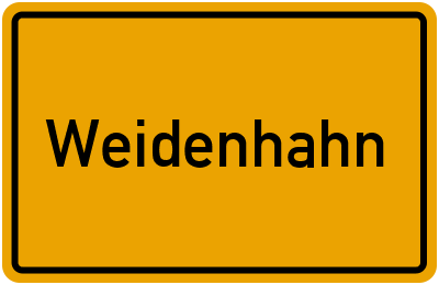 Ortsschild von Gemeinde Weidenhahn in Rheinland-Pfalz