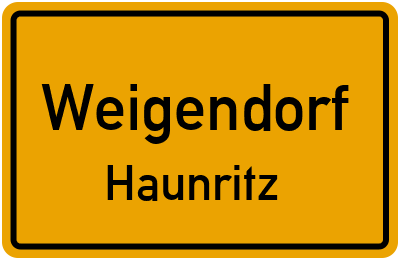 Ortsschild Weigendorf Haunritz