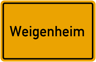 Ortsschild von Gemeinde Weigenheim in Bayern