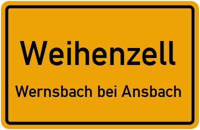 Straßenverzeichnis Weihenzell Wernsbach bei Ansbach