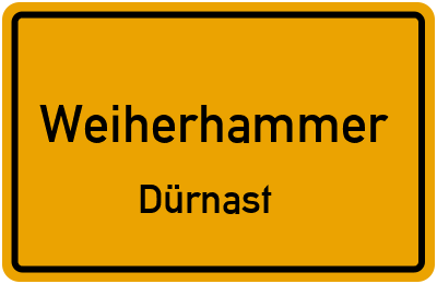 Straßenverzeichnis Weiherhammer Dürnast