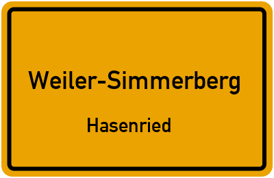 Ortsschild Weiler-Simmerberg Hasenried