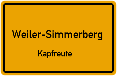 Ortsschild Weiler-Simmerberg Kapfreute