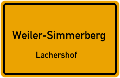 Ortsschild Weiler-Simmerberg Lachershof