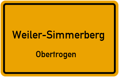 Ortsschild Weiler-Simmerberg Obertrogen