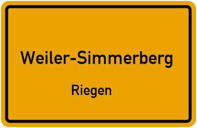 Ortsschild Weiler-Simmerberg Riegen