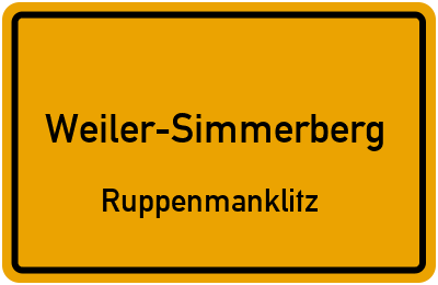 Ortsschild Weiler-Simmerberg Ruppenmanklitz