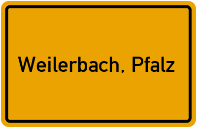 Ortsschild von Gemeinde Weilerbach, Pfalz in Rheinland-Pfalz
