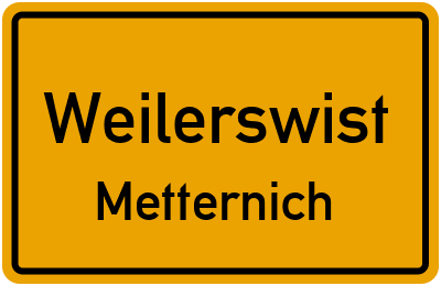 Ortsschild Weilerswist Metternich