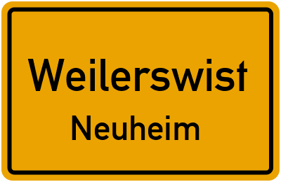 Ortsschild Weilerswist Neuheim