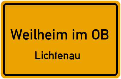 Straßenverzeichnis Weilheim im OB Lichtenau