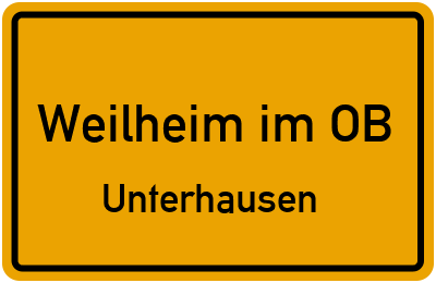 Straßenverzeichnis Weilheim im OB Unterhausen