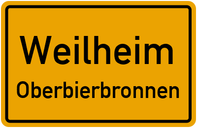 Ortsschild Weilheim Oberbierbronnen