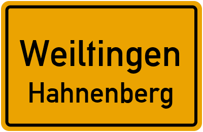 Ortsschild Weiltingen Hahnenberg