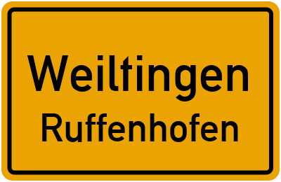 Ortsschild Weiltingen Ruffenhofen