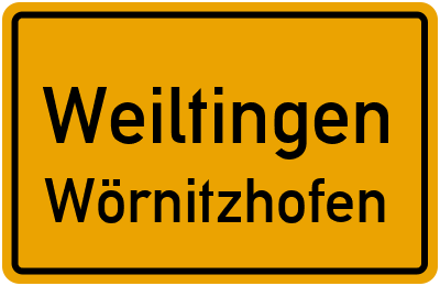Ortsschild Weiltingen Wörnitzhofen
