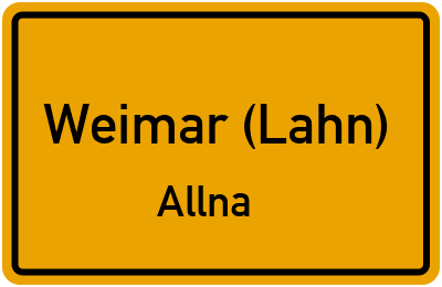 Straßenverzeichnis Weimar (Lahn) Allna