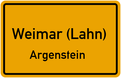 Ortsschild Weimar (Lahn) Argenstein