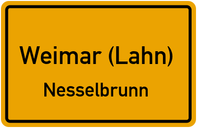 Ortsschild Weimar (Lahn) Nesselbrunn
