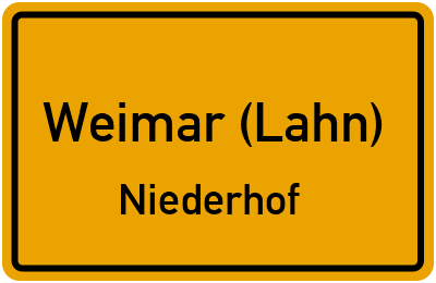 Straßenverzeichnis Weimar (Lahn) Niederhof