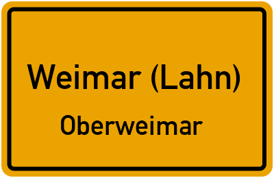 Ortsschild Weimar (Lahn) Oberweimar