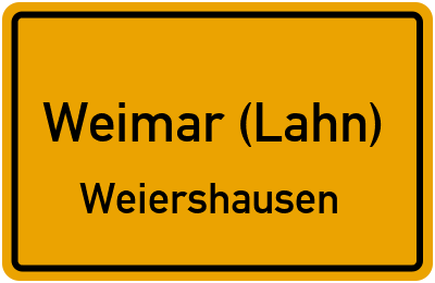Ortsschild Weimar (Lahn) Weiershausen