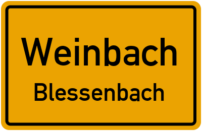 Ortsschild Weinbach Blessenbach